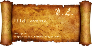 Mild Levente névjegykártya
